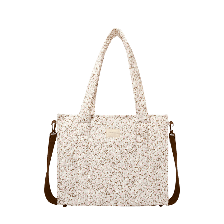 On The Go Tote Brown Floral