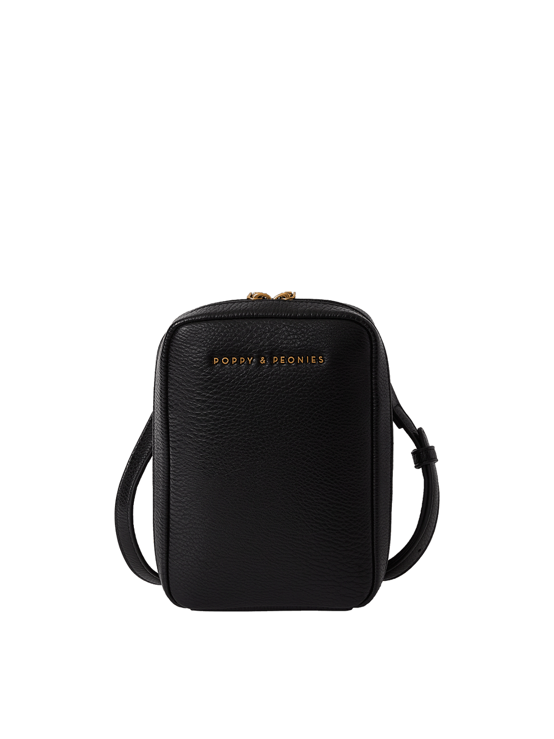 Black vegan leather crossbody bag