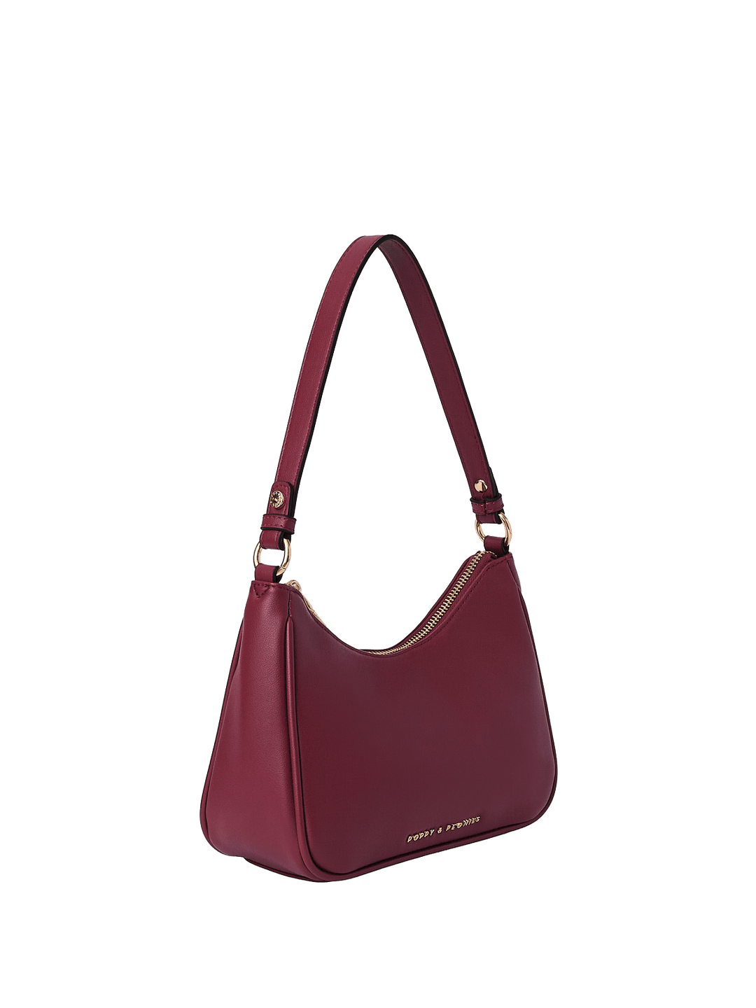 Berry coloured vegan leather shoulder bag