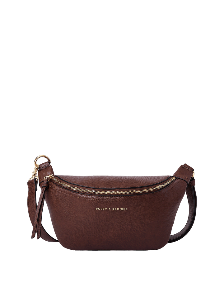 The Sidekick in Espresso with adjustable belt and crossbody strap