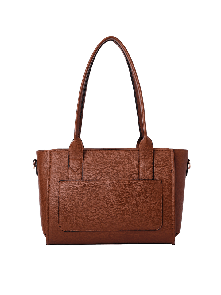 Back view of the Small Multitasker in Chestnut with trolley sleeve