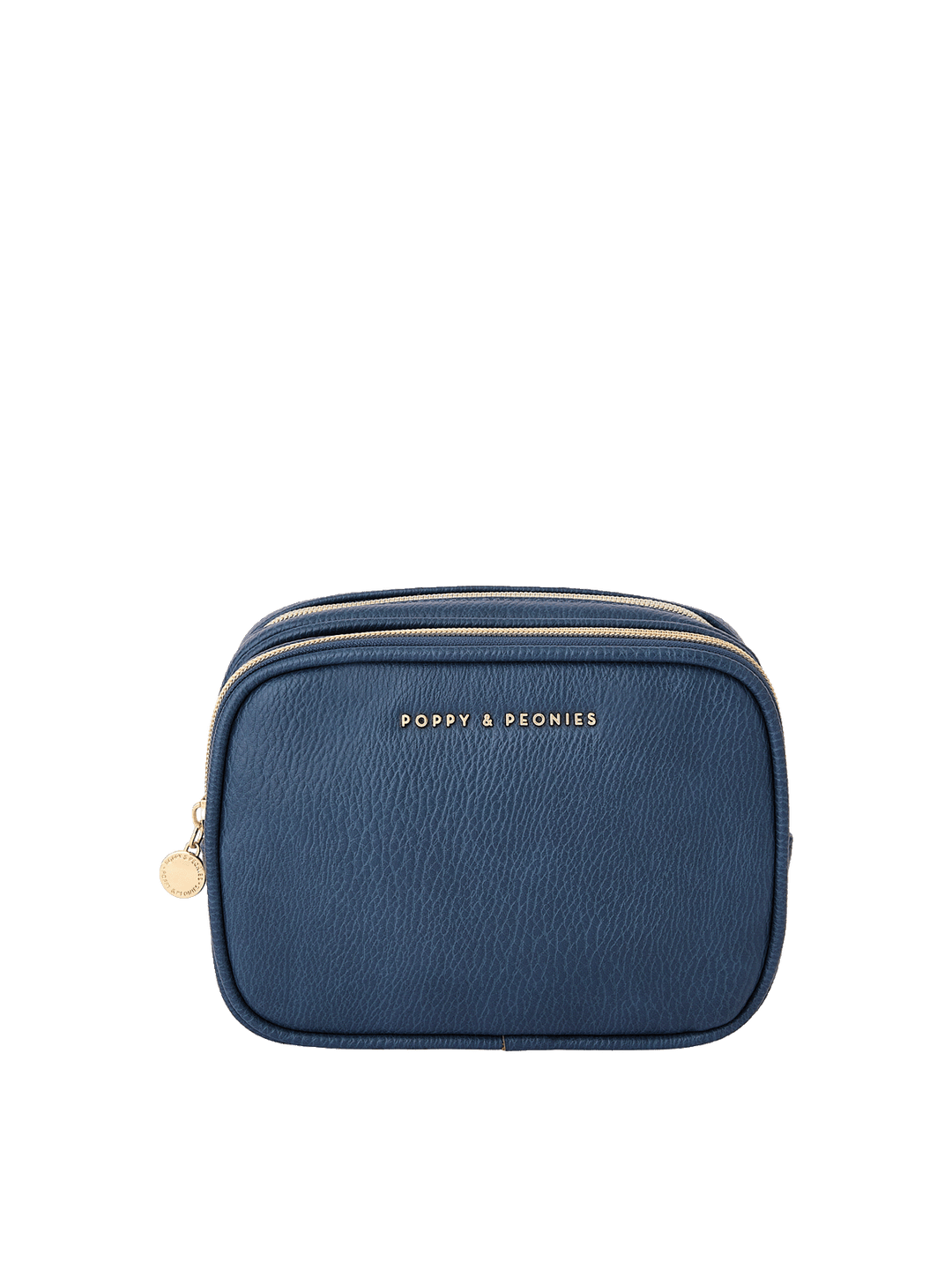 The Split Organizer in Navy with dual zip compartments