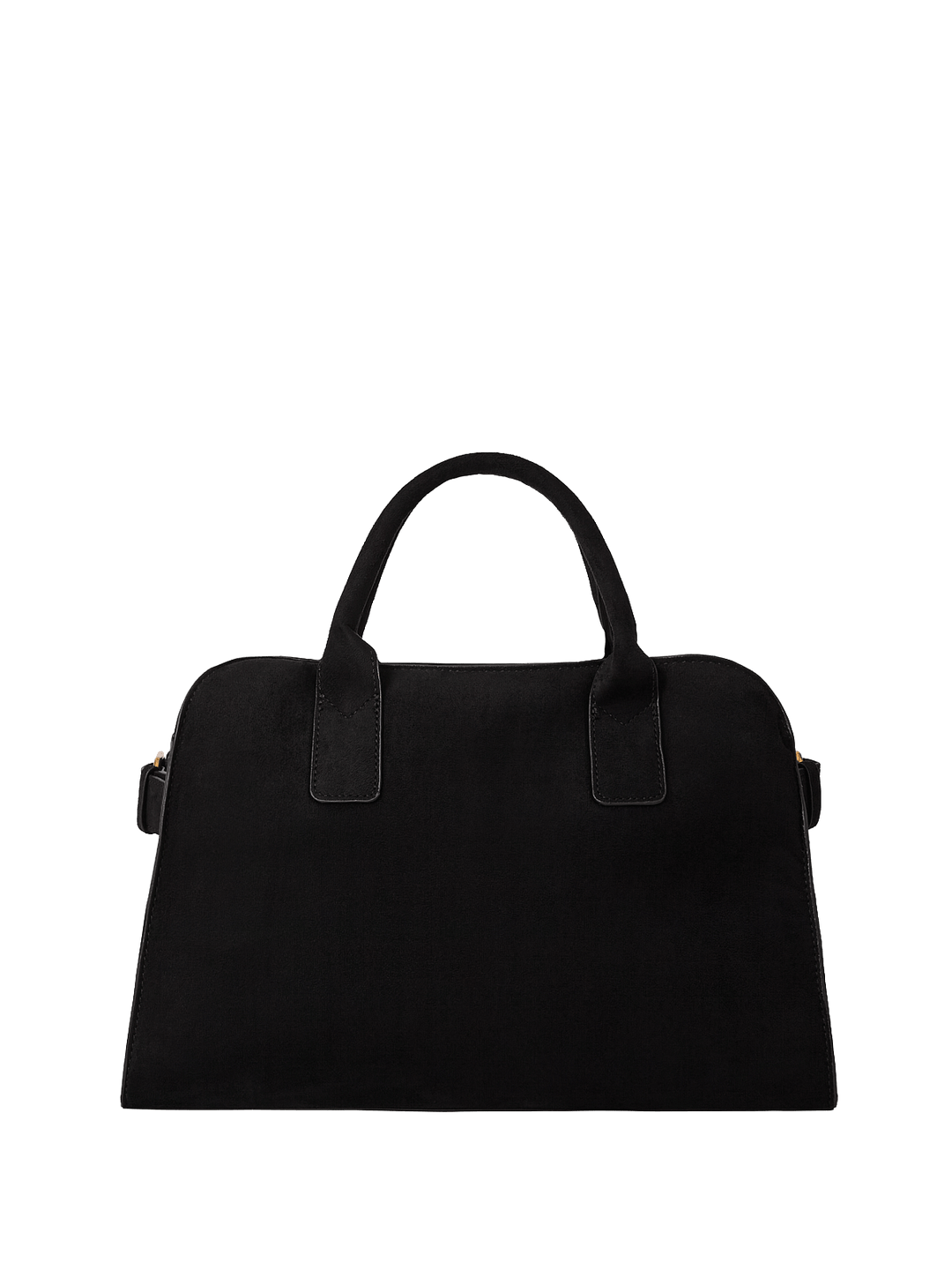 Black vegan suede handbag
