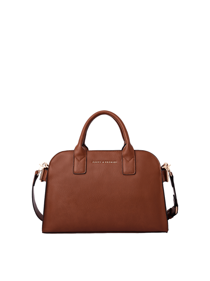 Mini Uptown Tote in Chestnut with removable crossbody strap