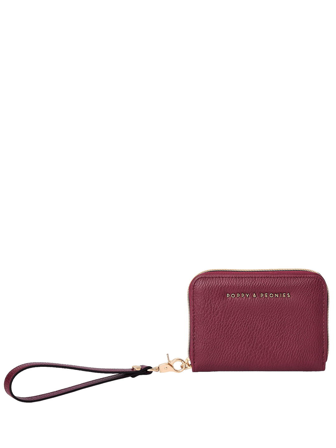 The Grab and Go Wallet in Berry with removable wristlet strap
