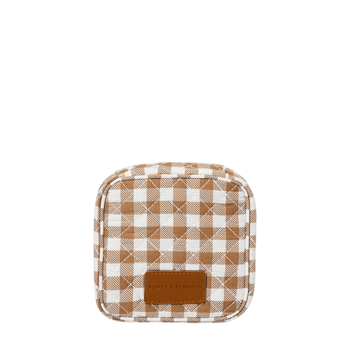 The Quilted Teched Out Case Brown Gingham