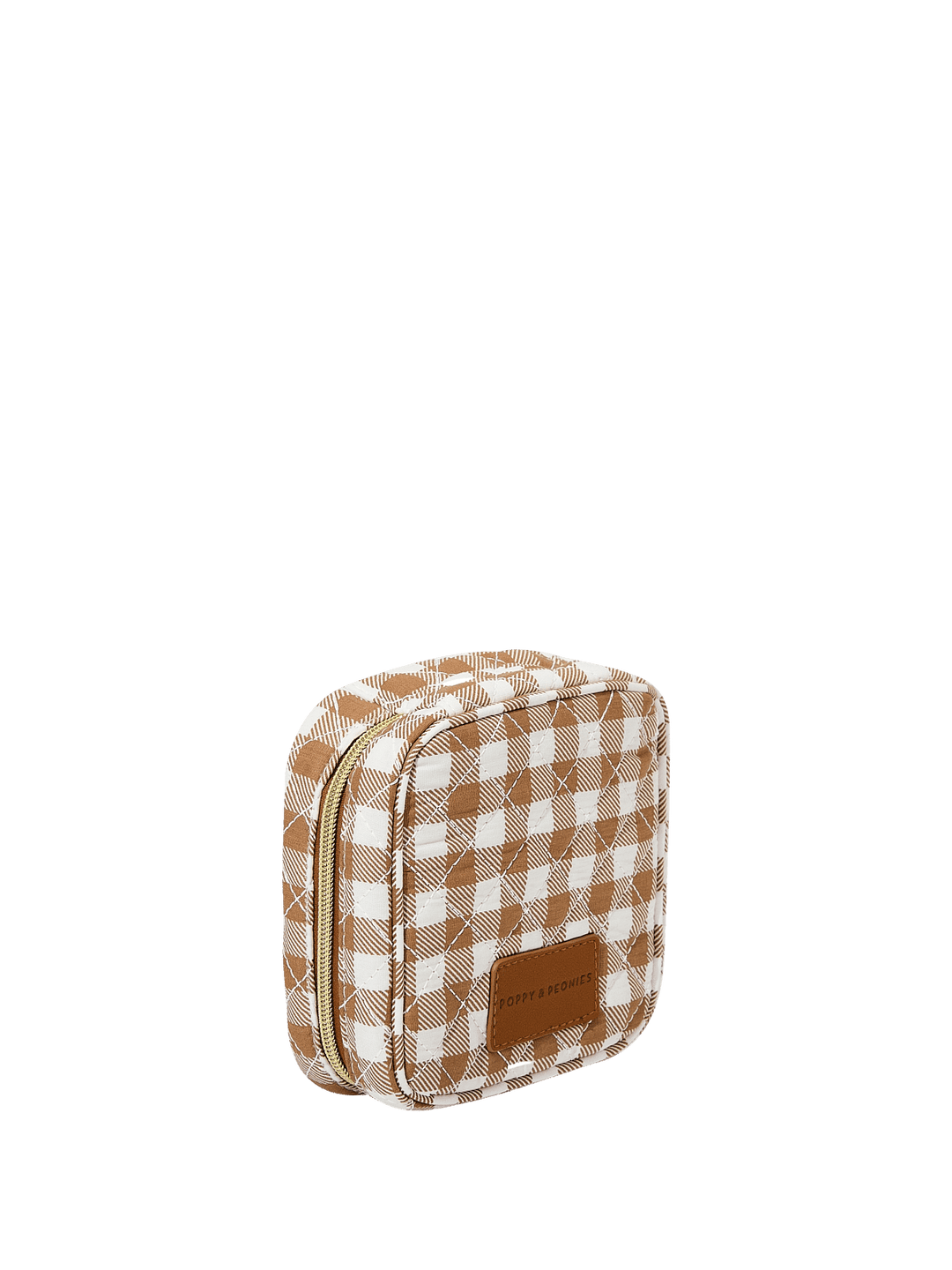 The Quilted Teched Out Case Brown Gingham