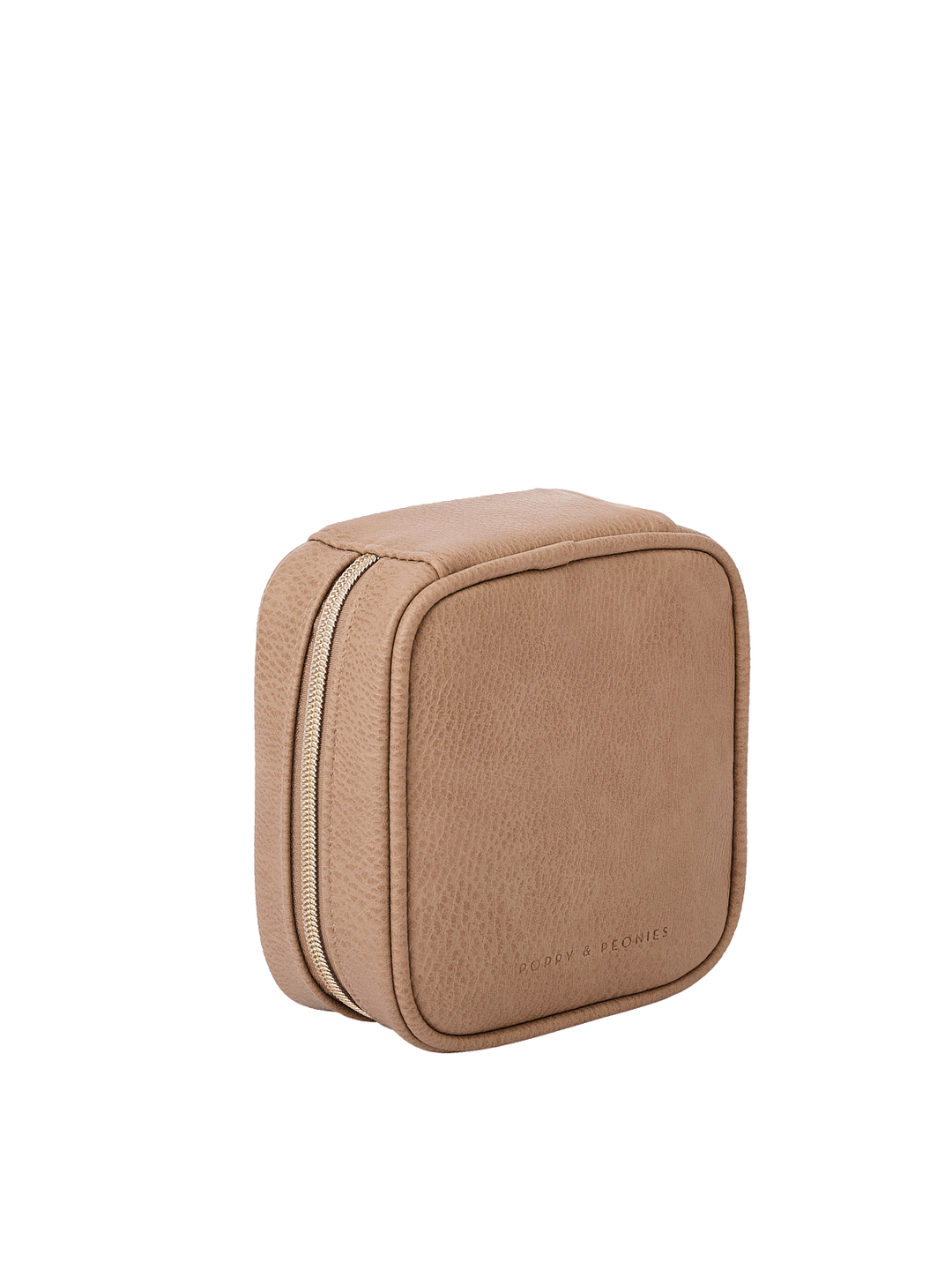 Angled side view of The Teched Out Case in Taupe