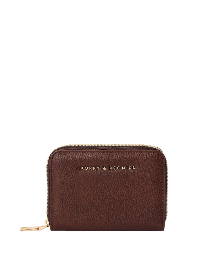 Front view of The Grab and Go Wallet in Espresso