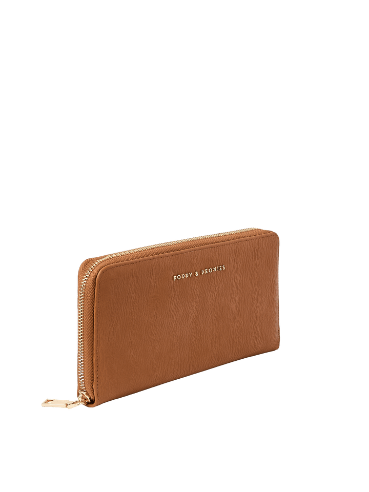 Brown vegan leather wallet