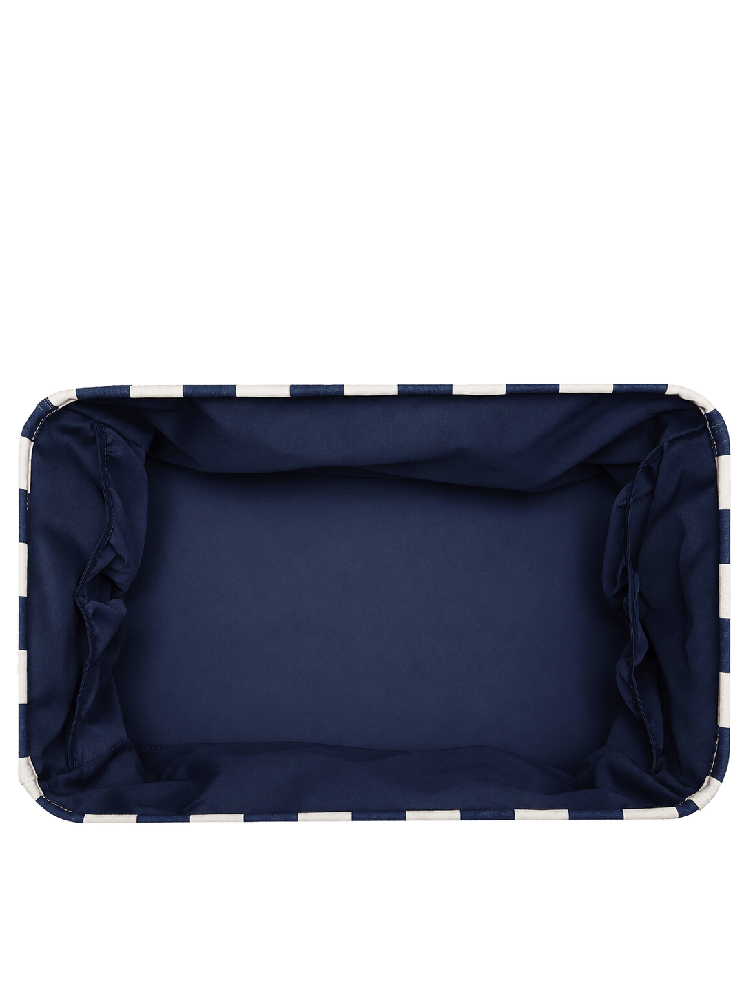 Open navy striped tote