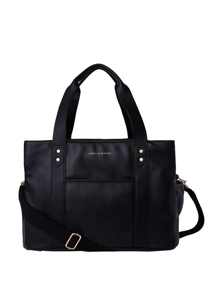 Mini Voyager tote in Black with removable crossbody strap