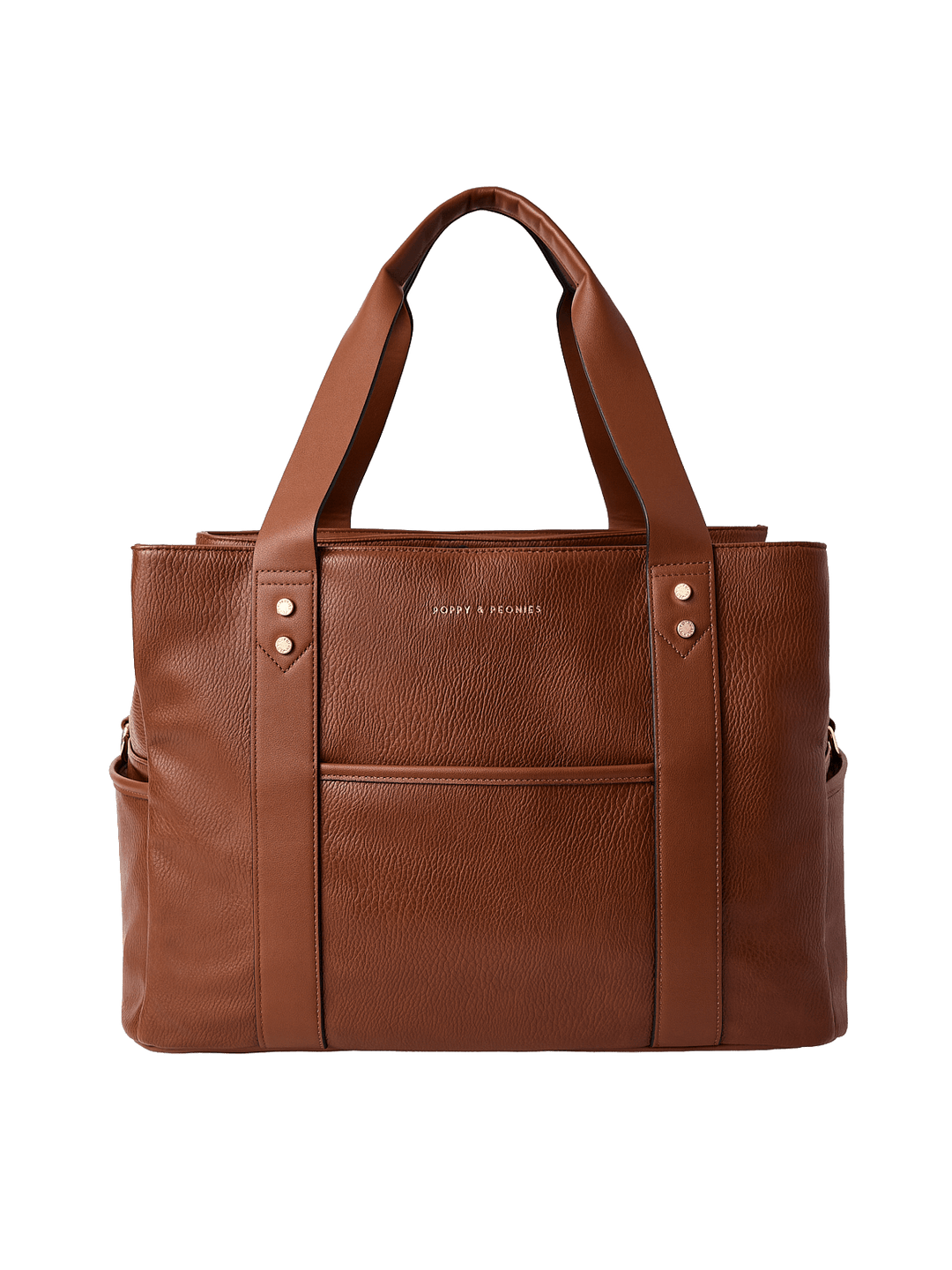 Brown  vegan leather tote bag 