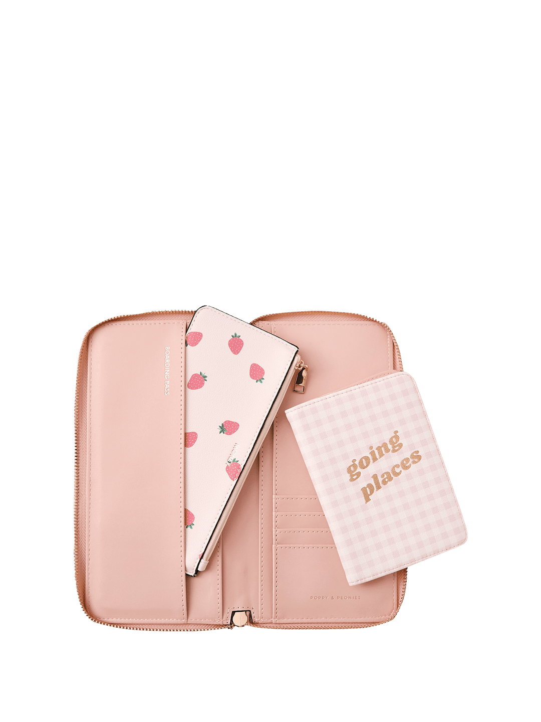 Wanderlust Travel Wallet Strawberry Print