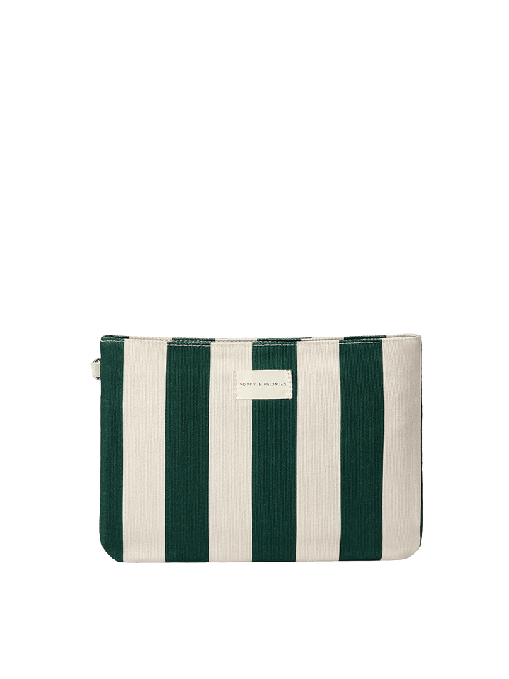 Green and white striped wet bag