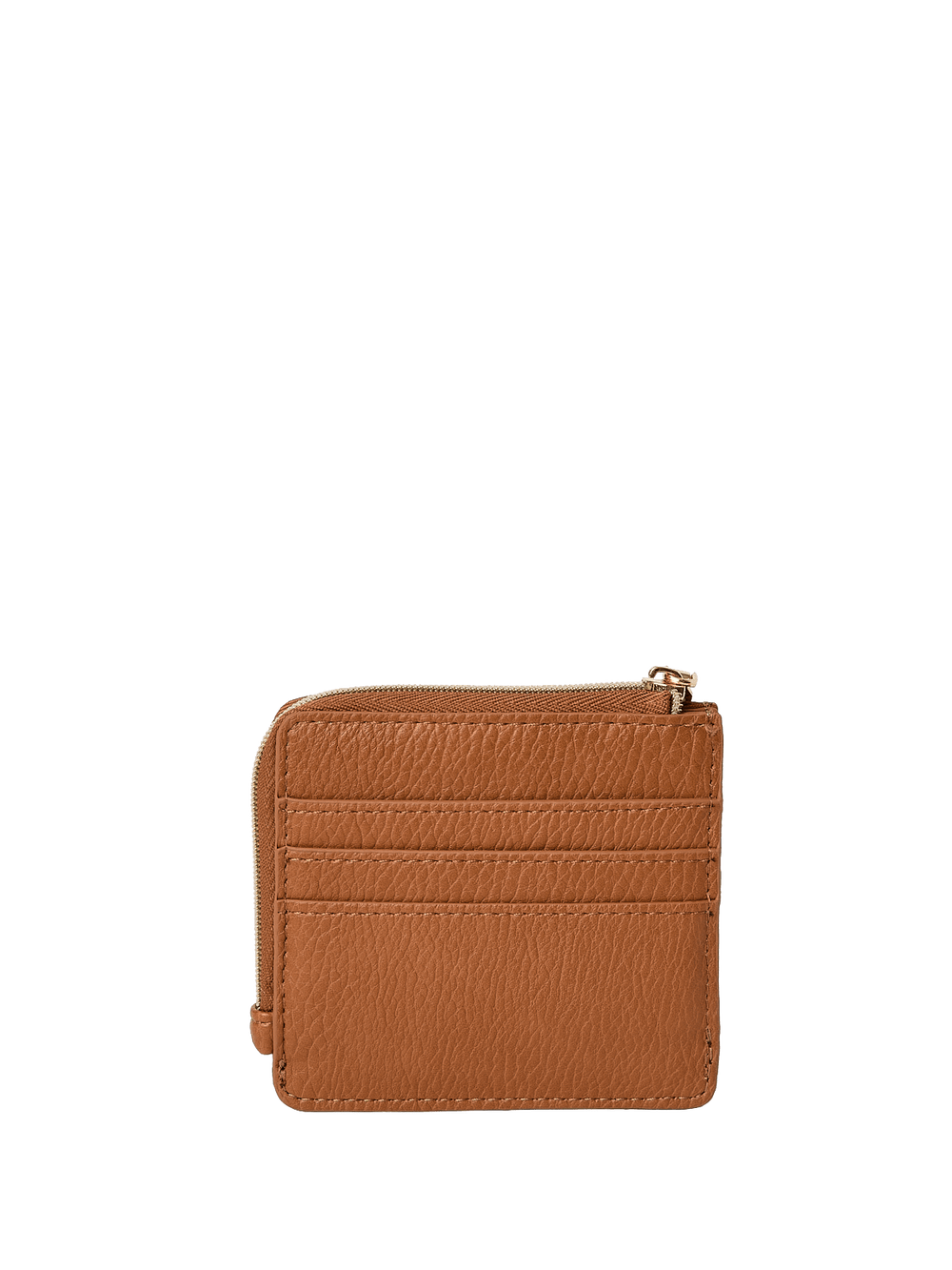 Brown vegan leather wallet on a transparent background