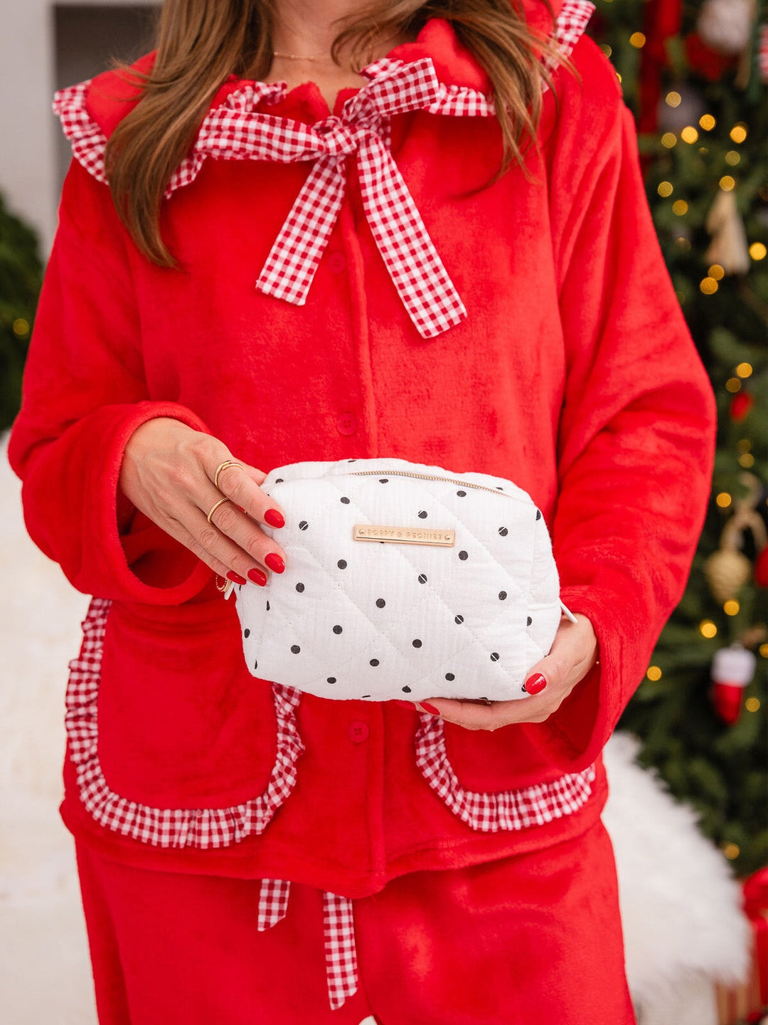 Quilted Cosmetic Case Polka Dot