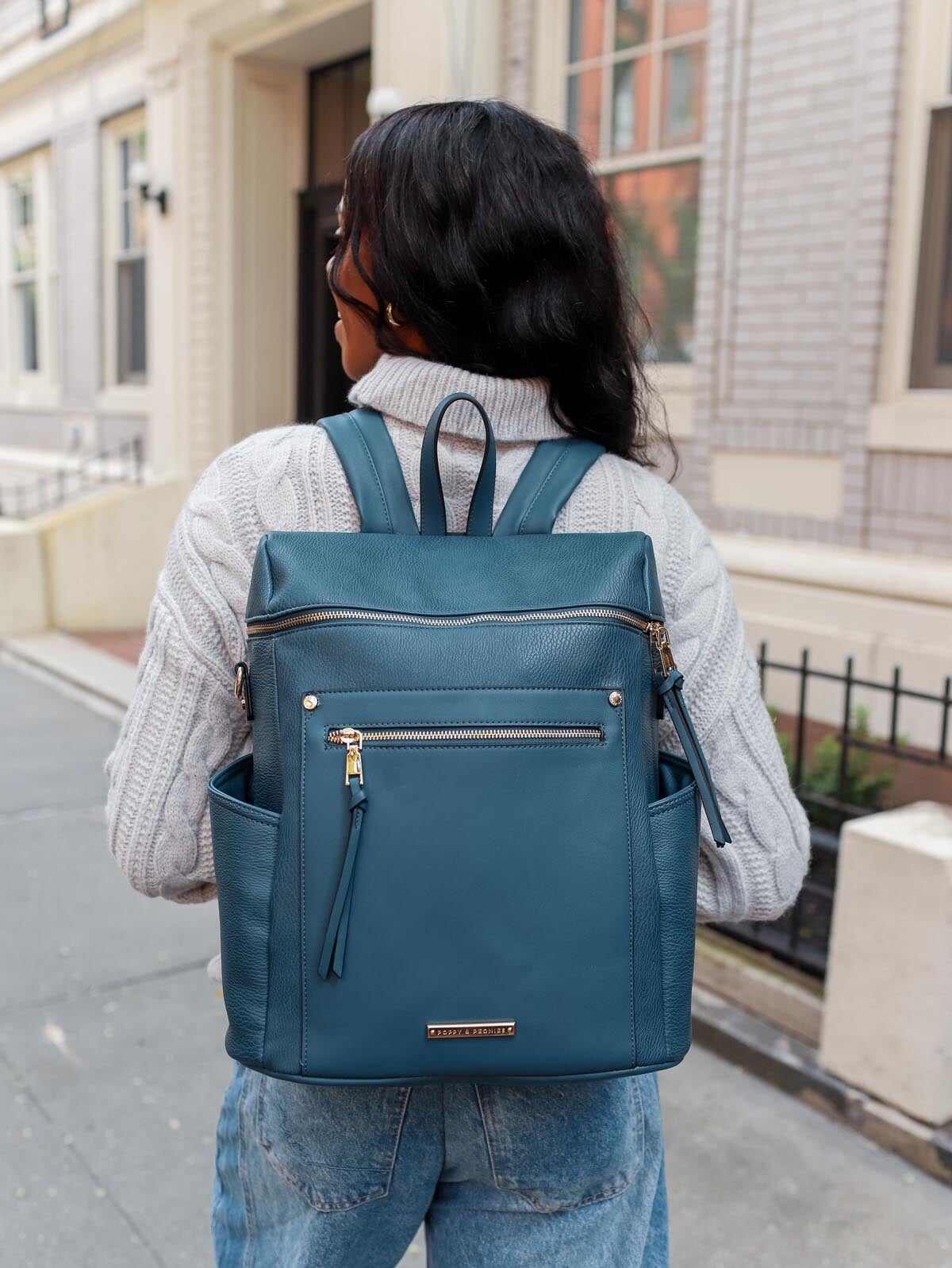 Commuter Backpack Navy | Poppy and Peonies – www.poppyandpeonies