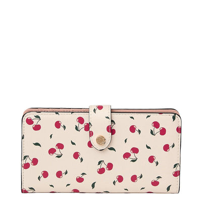Cherry printed Poppy and Peonies wallet