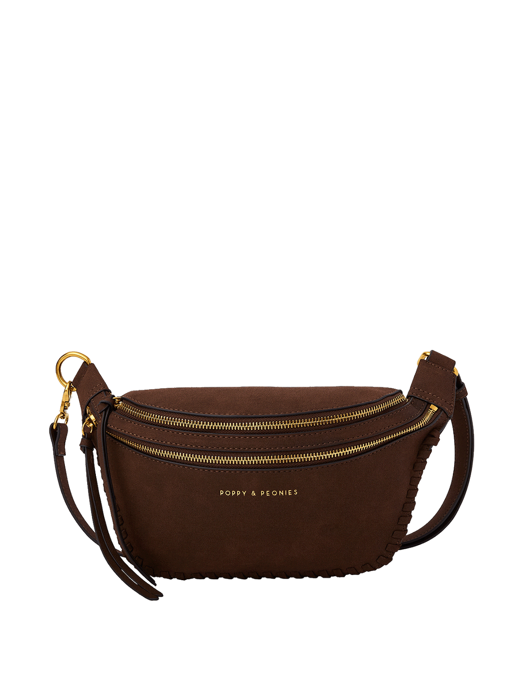 The Desert Crossbody Espresso Suede with adjustable crossbody strap