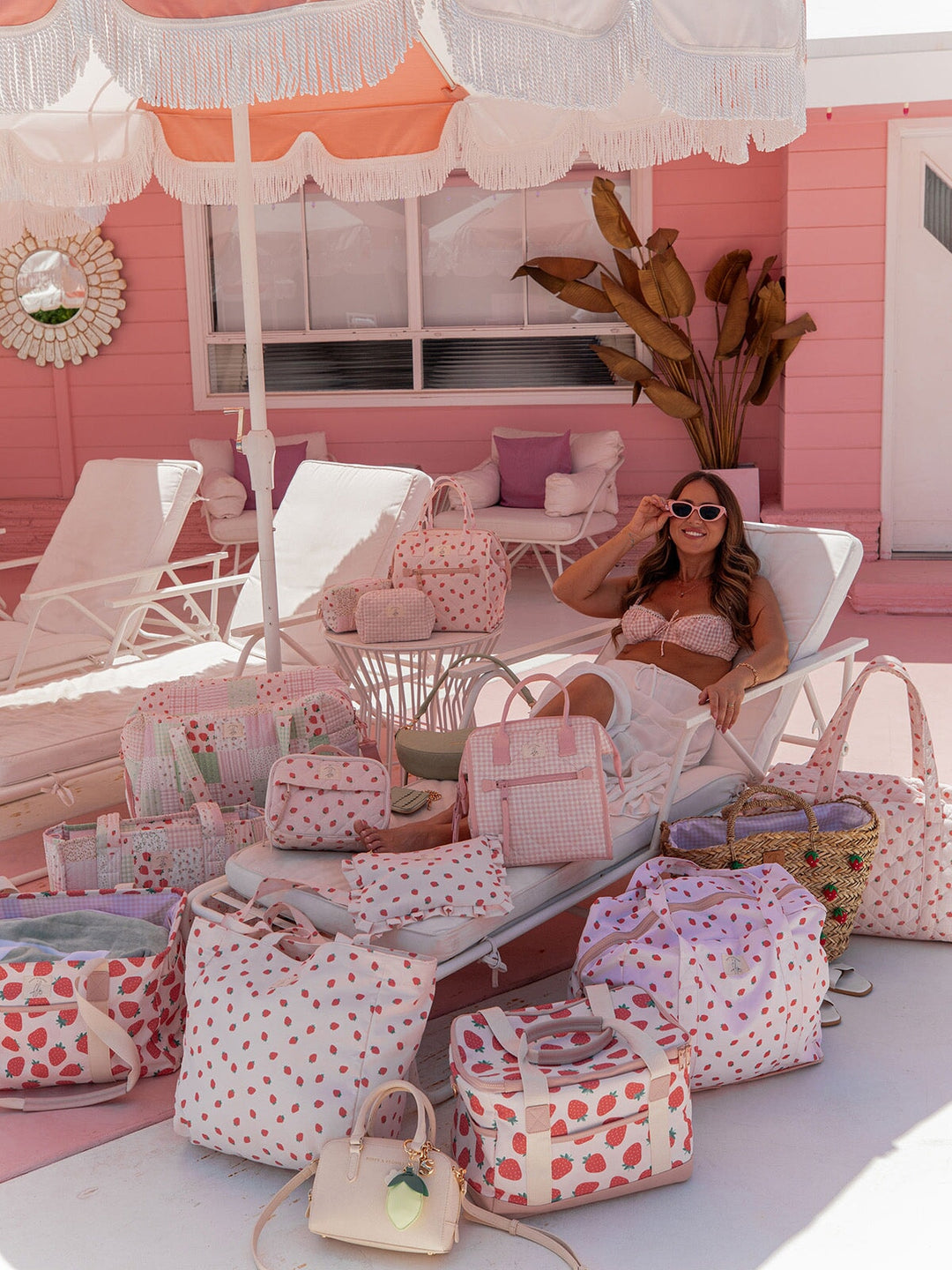 Keep Me Dry Wet Bag Mini Strawberry Print