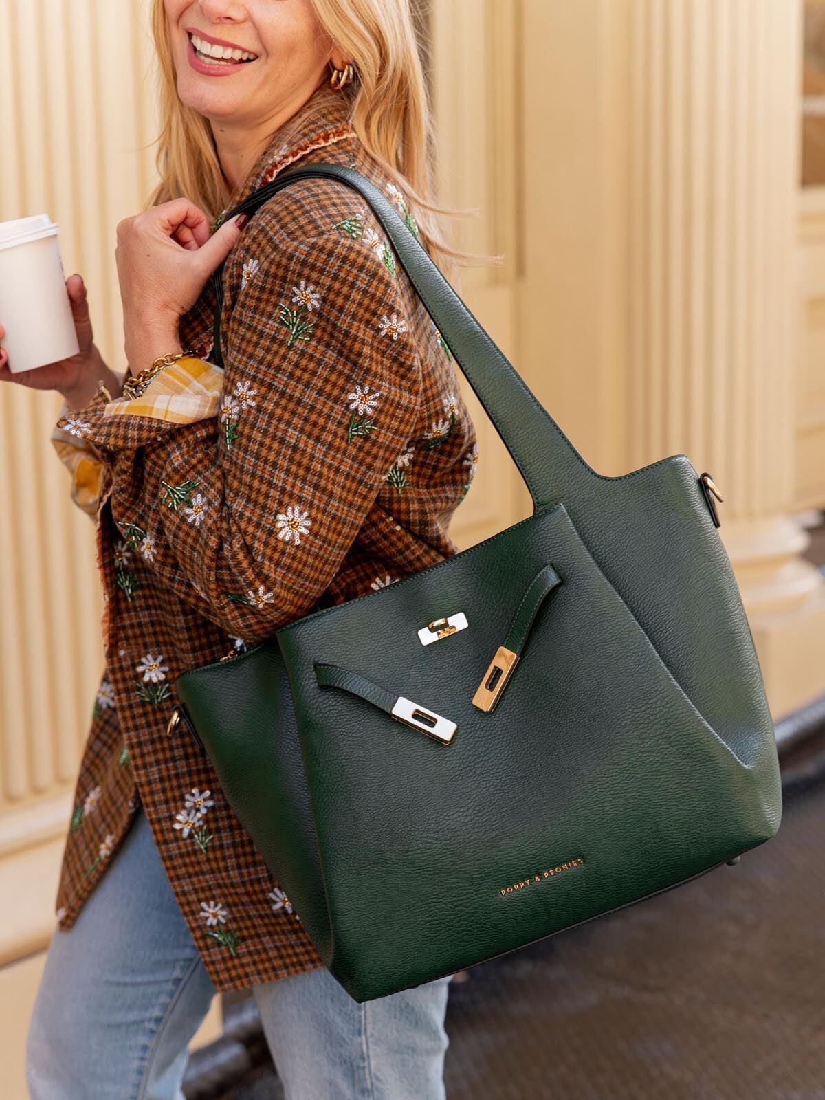 Poppy Tote Heritage Green | Poppy and Peonies – www