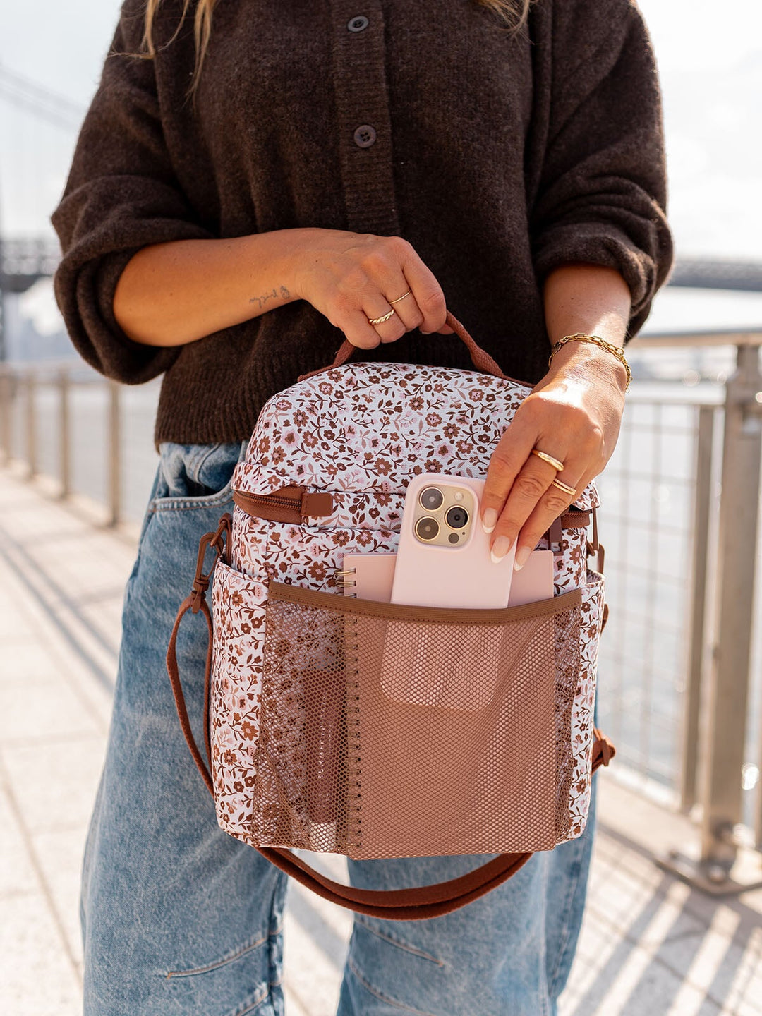 The Go-To Lunch Bag Fall Brown Floral
