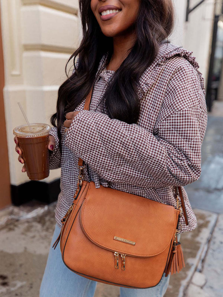 DOWNTOWN CROSSBODY cognac